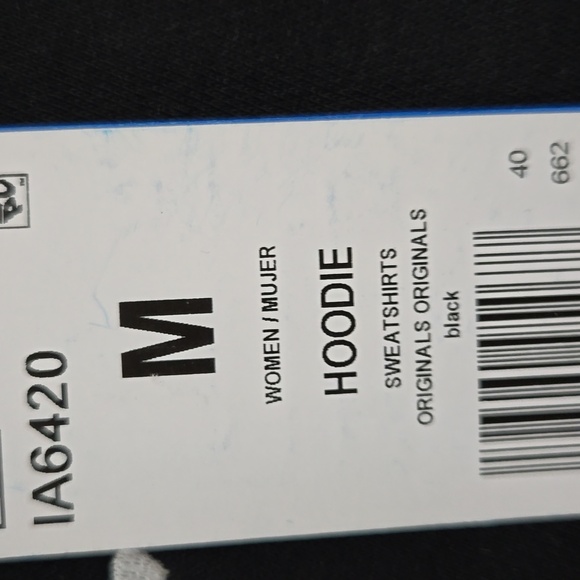 NWT Women's Adidas IA6420 Trefoil Logo Black Fleece Lined Hoodie - Picture 7 of 10